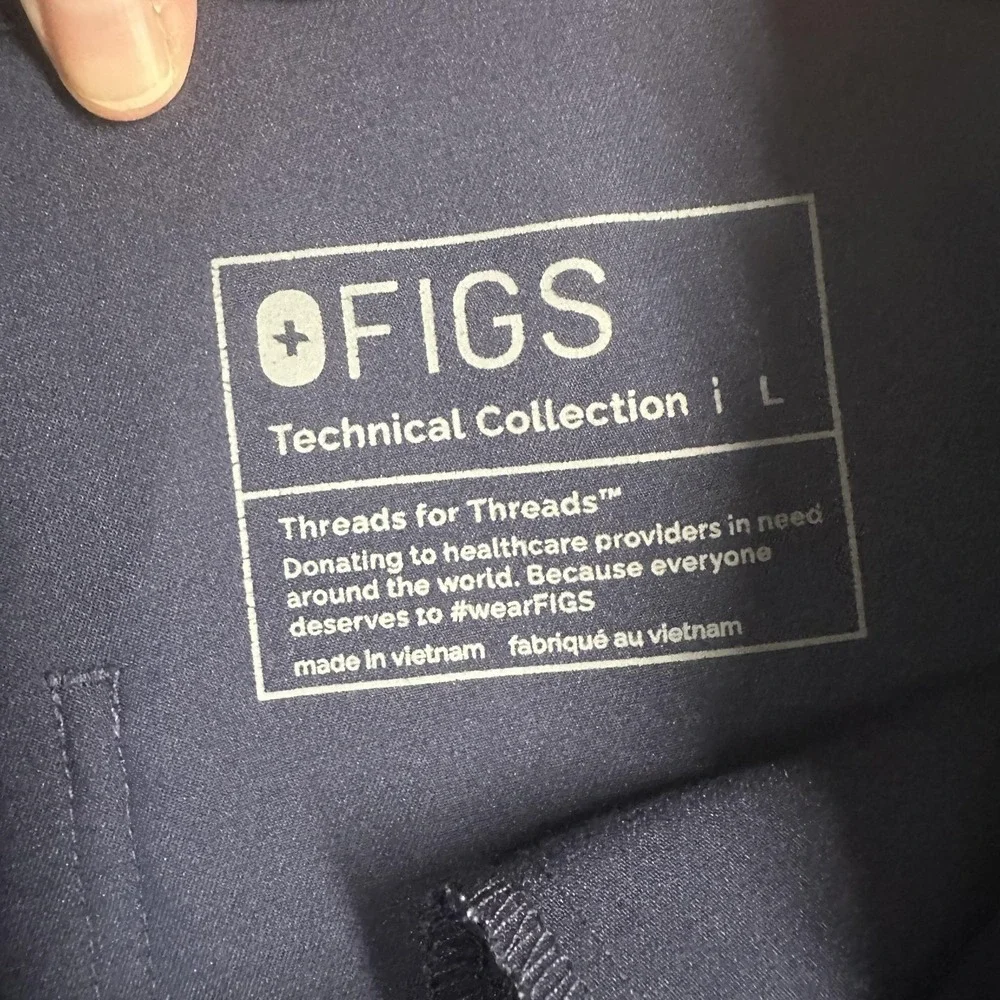 FIGS‎ Technical Collection Pants Mens Large Navy Blue Scrub Drawstring PO 3585